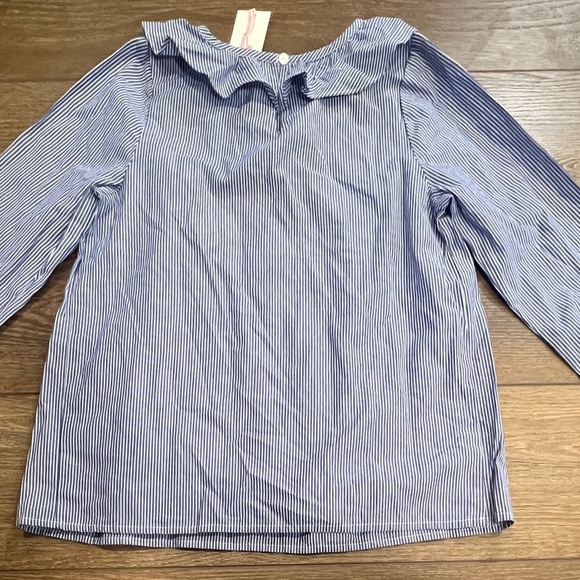 Vineyard Vines Girls Striped Ruffle Top New With Tags Blue/White Stripe Sz L - Picture 9 of 10